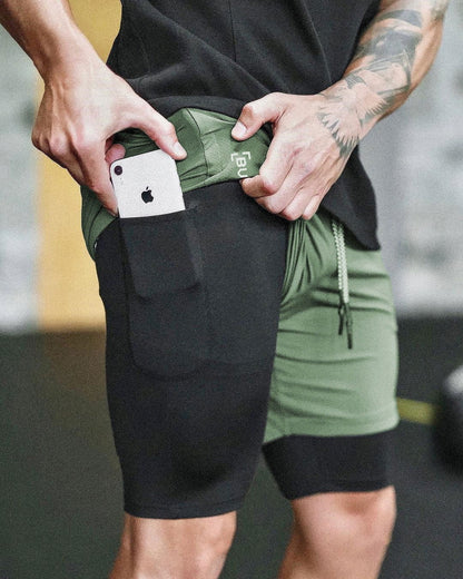 LovelyRLovely LovelyRLovely Pocket Compression Shorts Green black / 2XL LovelyRLovely Pocket Compression Shorts