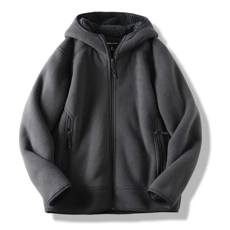 LovelyRLovely LovelyRLovely Polar Fleece Unisex Thick Gray / 3XL LovelyRLovely Polar Fleece Unisex Thick Hooded Coat