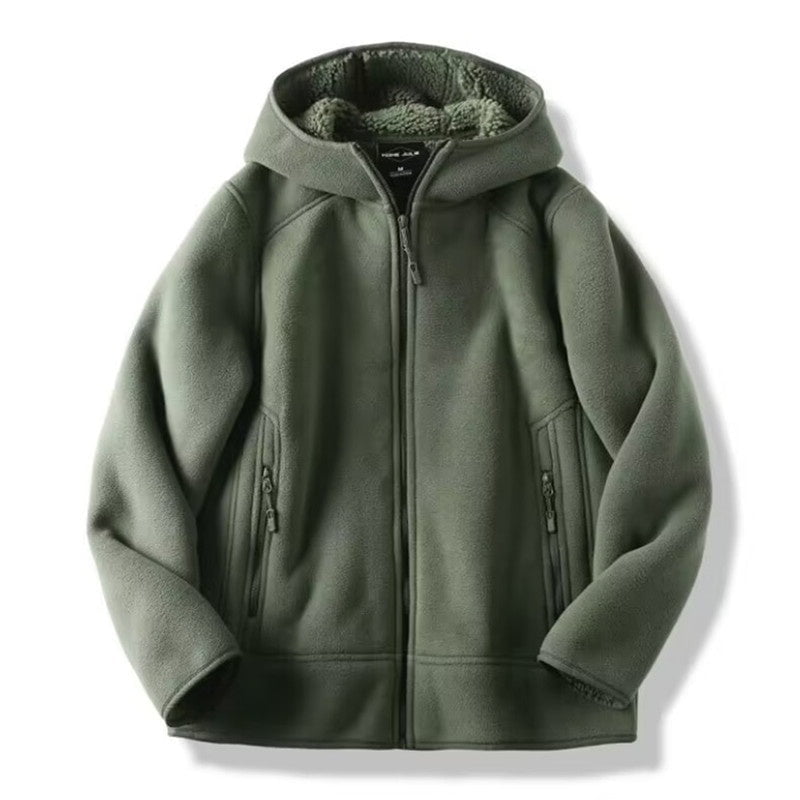 LovelyRLovely LovelyRLovely Polar Fleece Unisex Thick Green / 3XL LovelyRLovely Polar Fleece Unisex Thick Hooded Coat