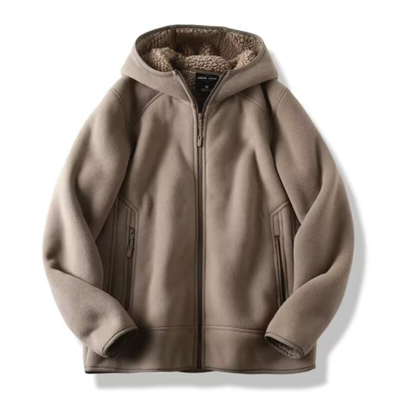 LovelyRLovely LovelyRLovely Polar Fleece Unisex Thick Khaki / 3XL LovelyRLovely Polar Fleece Unisex Thick Hooded Coat