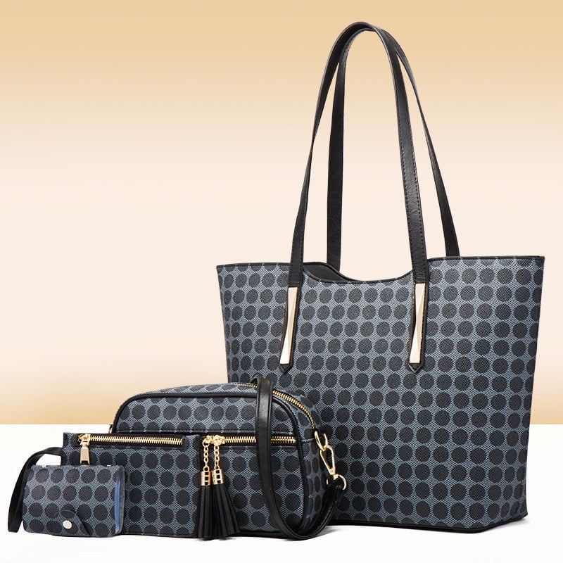 LovelyRLovely LovelyRLovely Polka Dot Four-piece Bag S Black LovelyRLovely Polka Dot Four-piece Bag Set