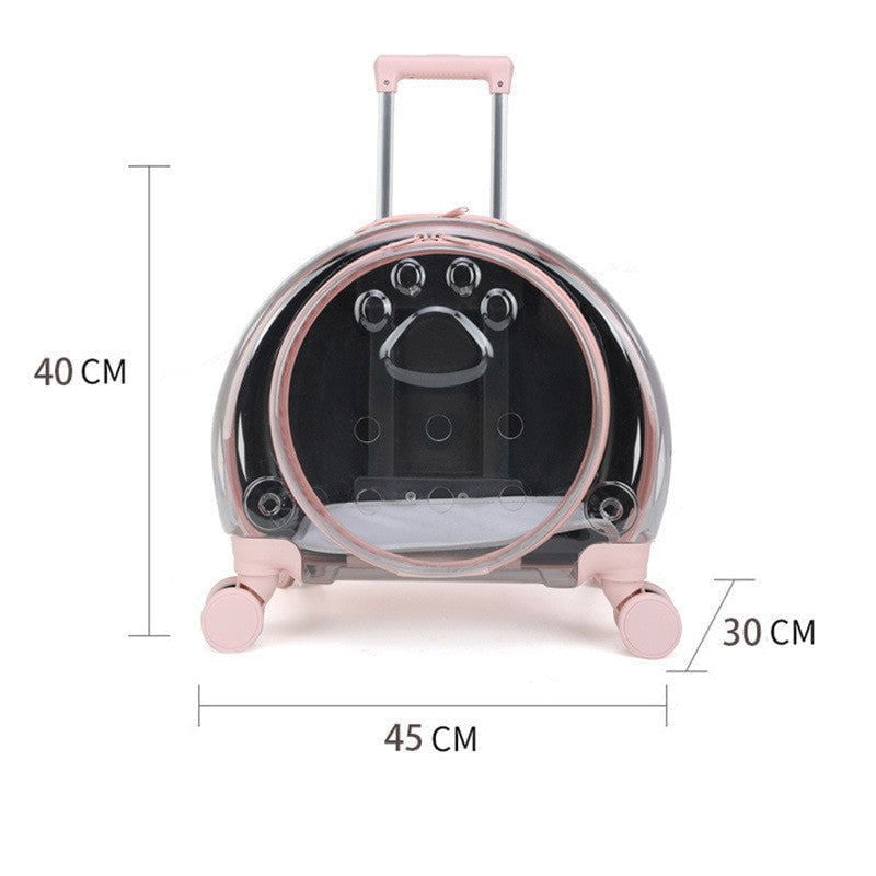 LovelyRLovely LovelyRLovely Portable And Breathable Pe Pink / Fully transparent door opening LovelyRLovely Portable And Breathable Pet Space Cabin Box