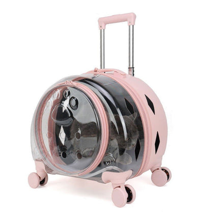 LovelyRLovely LovelyRLovely Portable And Breathable Pe Pink / Fully transparent door opening LovelyRLovely Portable And Breathable Pet Space Cabin Box