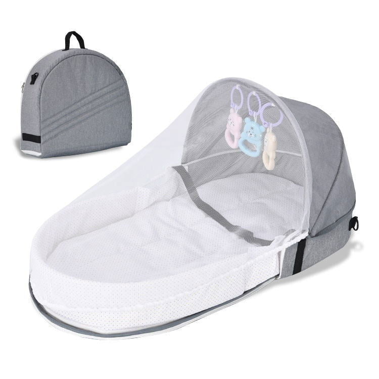 LovelyRLovely LovelyRLovely Portable Folding Baby Bed Elegant Gray LovelyRLovely Portable Folding Baby Bed