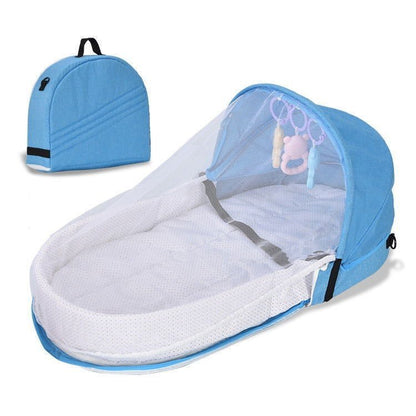 LovelyRLovely LovelyRLovely Portable Folding Baby Bed Sky Blue LovelyRLovely Portable Folding Baby Bed