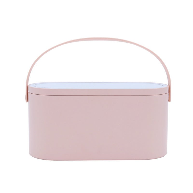 LovelyRLovely LovelyRLovely Portable Led Desk Storage Pink LovelyRLovely Portable Led Desk Storage Cosmetic Mirror Organizer Box With Light