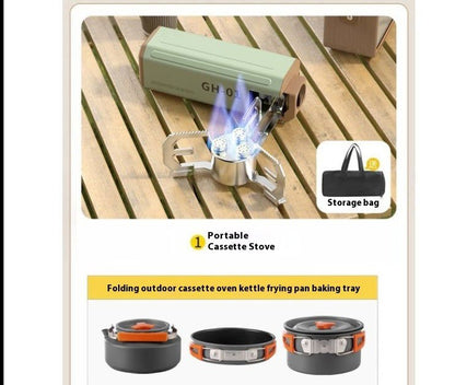 LovelyRLovely LovelyRLovely Portable Outdoor Folding C Fruit green three heads / Model 1 LovelyRLovely Portable Outdoor Folding Camping Stove