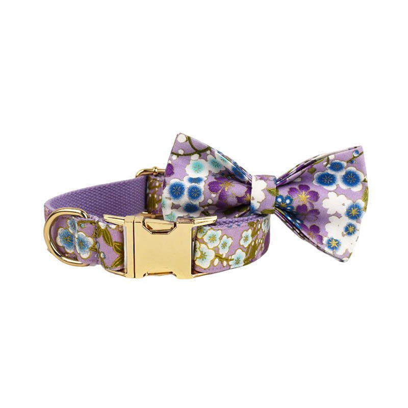 LovelyRLovely LovelyRLovely Purple And Wind Floral Dog LovelyRLovely Purple And Wind Floral Dog Collar Set