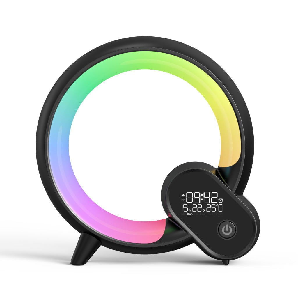 LovelyRLovely LovelyRLovely Q Shaped Bluetooth Audio Black / EU LovelyRLovely Audio Intelligent Bluetooth Q Digital Display Light Alarm Clock