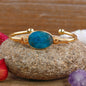 LovelyRLovely LovelyRLovely Quartz Gold Plated Copper Blue Apatite LovelyRLovely Quartz Gold Plated Copper Bohemian Cuff Bracelet