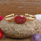 LovelyRLovely LovelyRLovely Quartz Gold Plated Copper Rhodonite LovelyRLovely Quartz Gold Plated Copper Bohemian Cuff Bracelet