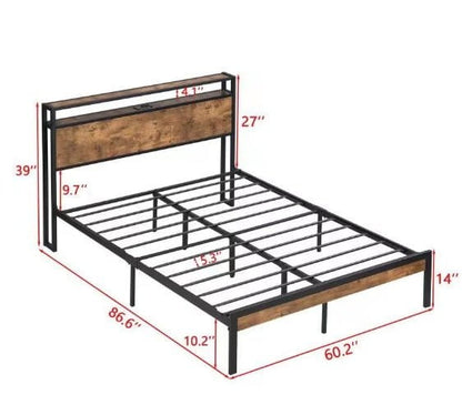 LovelyRLovely LovelyRLovely Queen Size Metal Platform Black LovelyRLovely Queen Size Metal Platform Bed Frame