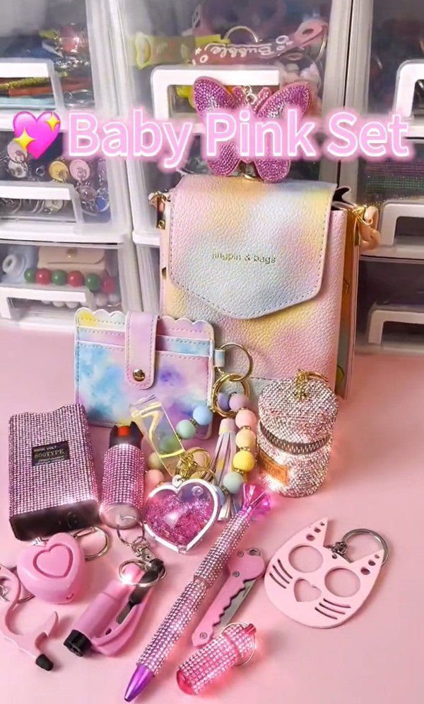 LovelyRLovely LovelyRLovely Rainbow Gradient Handbag S Baby Pink Set LovelyRLovely Rainbow Gradient Handbag Set