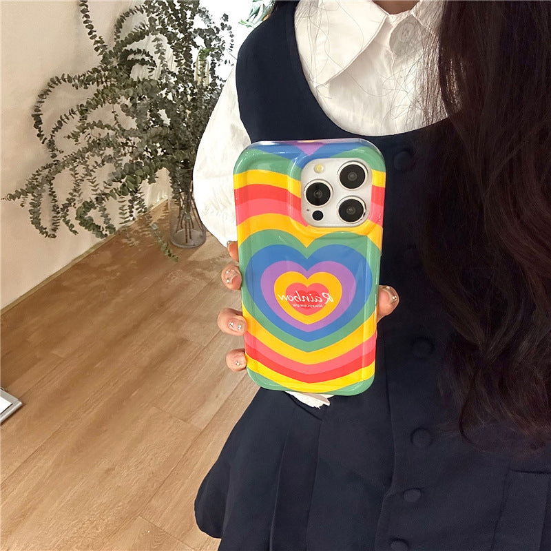 LovelyRLovely LovelyRLovely Rainbow Three-dimensional LovelyRLovely Rainbow Three-dimensional Love Phone Case