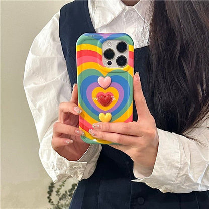 LovelyRLovely LovelyRLovely Rainbow Three-dimensional LovelyRLovely Rainbow Three-dimensional Love Phone Case