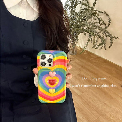 LovelyRLovely LovelyRLovely Rainbow Three-dimensional LovelyRLovely Rainbow Three-dimensional Love Phone Case