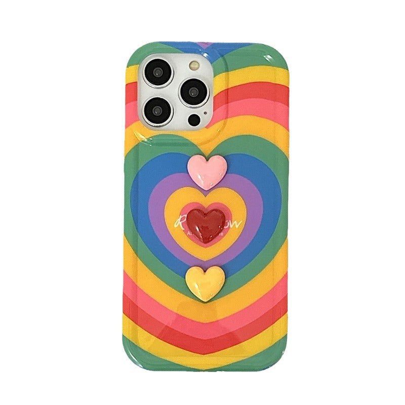 LovelyRLovely LovelyRLovely Rainbow Three-dimensional LovelyRLovely Rainbow Three-dimensional Love Phone Case