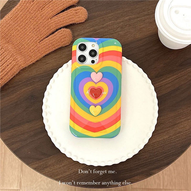 LovelyRLovely LovelyRLovely Rainbow Three-dimensional Rainbow Love / IPhone 11 LovelyRLovely Rainbow Three-dimensional Love Phone Case