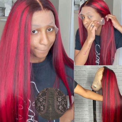 LovelyRLovely LovelyRLovely Real Hair Lace Wig Red / 12inch LovelyRLovely Real Hair Lace Wig