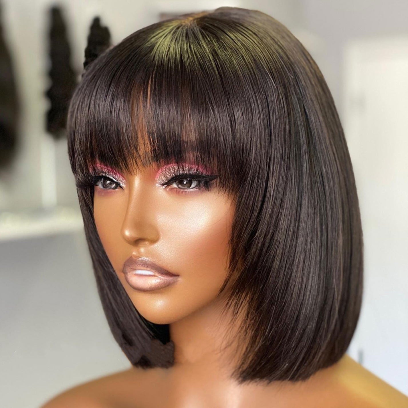 LovelyRLovely LovelyRLovely Real Human Hair Straight W 10Inch LovelyRLovely Real Human Hair Straight Bob Wig