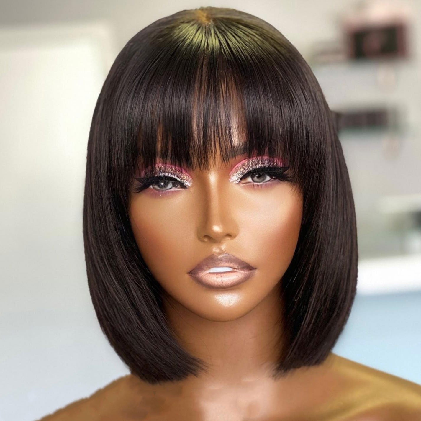 LovelyRLovely LovelyRLovely Real Human Hair Straight W 10Inch LovelyRLovely Real Human Hair Straight Bob Wig