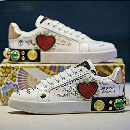 LovelyRLovely LovelyRLovely Real Letter Riveted Graffi LovelyRLovely Real Letter Riveted Graffiti Shoes