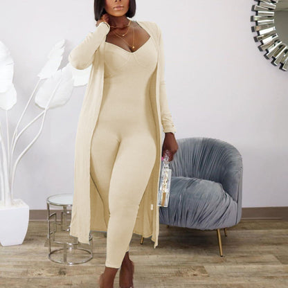 LovelyRLovely LovelyRLovely Ribbed Long-sleeved Coat A LovelyRLovely Ribbed Long-sleeved Coat And Bodysuit 2pcs Suit