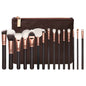 LovelyRLovely LovelyRLovely Rose Gold 15 Makeup Brush Brown LovelyRLovely Rose Gold 15 Makeup Brush With Bag