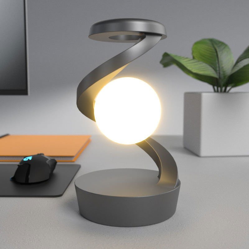 LovelyRLovely LovelyRLovely Rotating Moon Lamp With Wi Gray Basic Style LovelyRLovely Rotating Moon Lamp With Wireless Charging Sensor