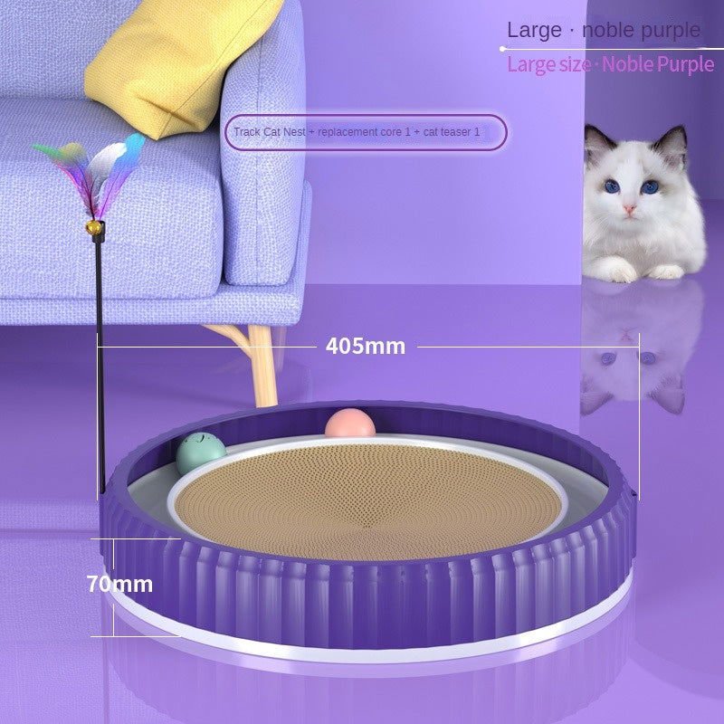 LovelyRLovely LovelyRLovely Round Cat Scratching Board Purple and Cat Teaser Stick / L LovelyRLovely Round Cat Scratching Board