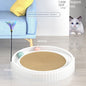 LovelyRLovely LovelyRLovely Round Cat Scratching Board White and Cat Teaser Stick / L LovelyRLovely Round Cat Scratching Board