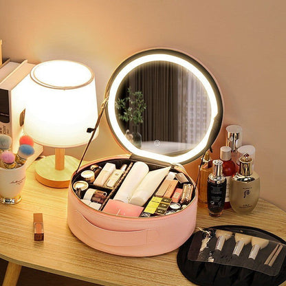 LovelyRLovely LovelyRLovely Round Smart LED Mirror Mak LovelyRLovely Round Smart LED Mirror Makeup Bag