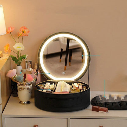 LovelyRLovely LovelyRLovely Round Smart LED Mirror Mak LovelyRLovely Round Smart LED Mirror Makeup Bag