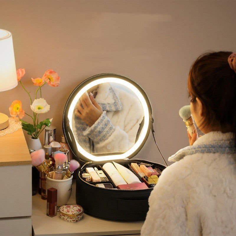 LovelyRLovely LovelyRLovely Round Smart LED Mirror Mak LovelyRLovely Round Smart LED Mirror Makeup Bag