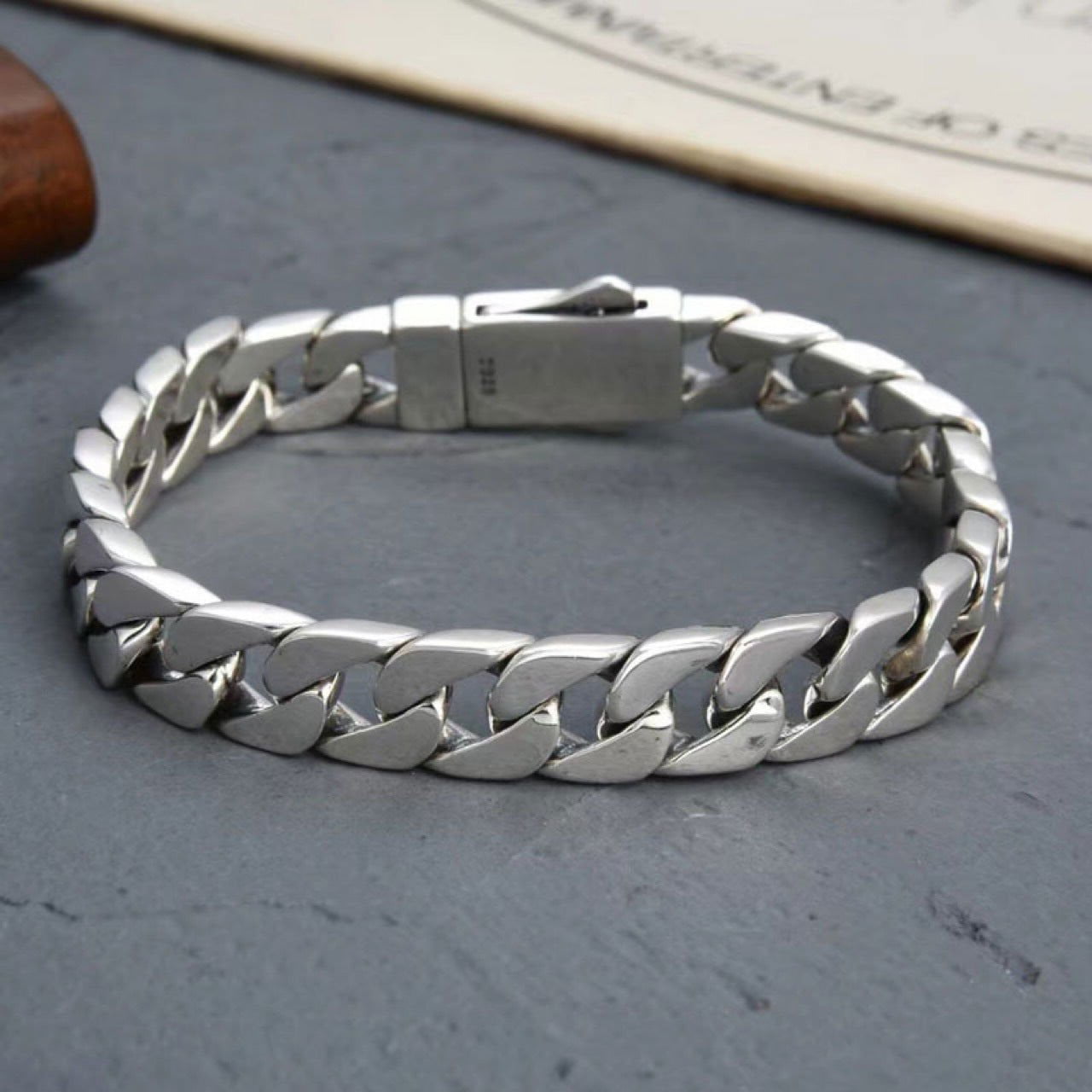 LovelyRLovely LovelyRLovely S925 Tank Chain Cuban Brac LovelyRLovely S925 Stirling Silver Cuban Bracelet