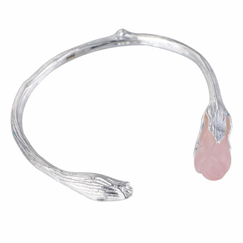 LovelyRLovely LovelyRLovely S990 Sterling Silver Inlai LovelyRLovely S990 Sterling Silver Inlaid Crystal Tulip Bracelet