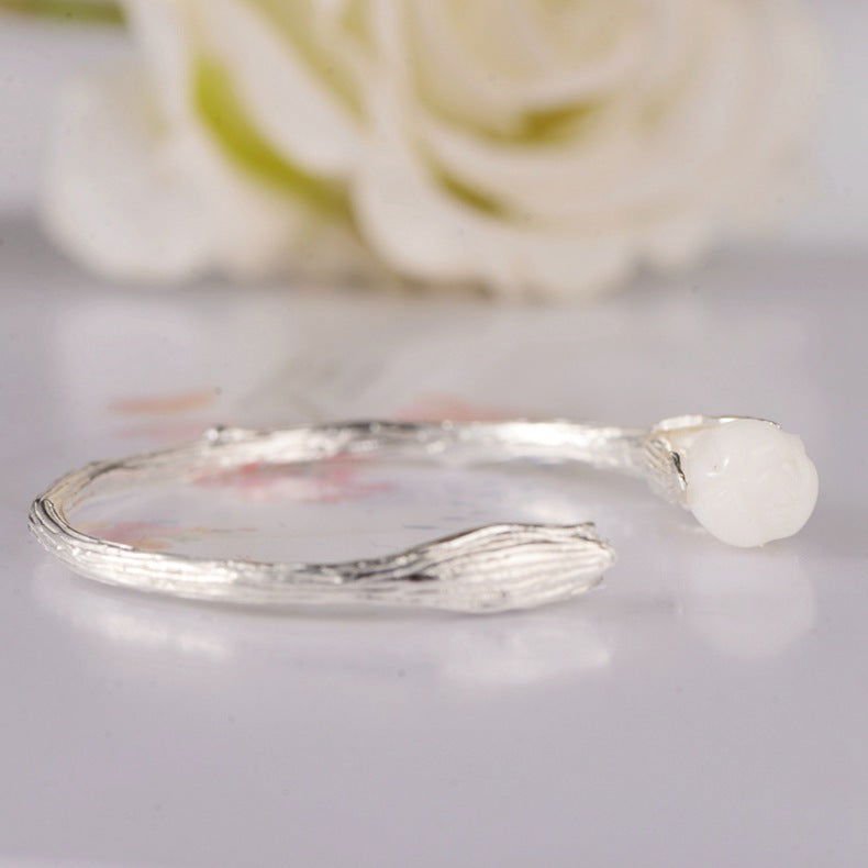 LovelyRLovely LovelyRLovely S990 Sterling Silver Inlai LovelyRLovely S990 Sterling Silver Inlaid Crystal Tulip Bracelet