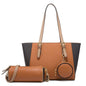 LovelyRLovely LovelyRLovely Saffiano Large Capacity Th Brown LovelyRLovely Saffiano Large Capacity Three-in-one  Bag