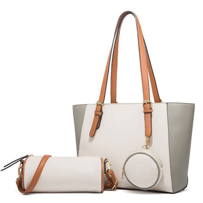 LovelyRLovely LovelyRLovely Saffiano Large Capacity Th White LovelyRLovely Saffiano Large Capacity Three-in-one  Bag