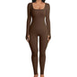 LovelyRLovely LovelyRLovely Seamless Long Sleeve Hip L Coffie / L LovelyRLovely Seamless Long Sleeve Hip Lifting Jumpsuit