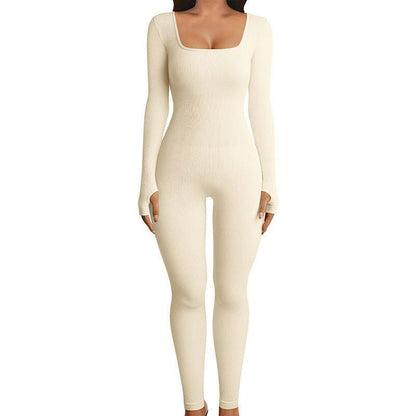 LovelyRLovely LovelyRLovely Seamless Long Sleeve Hip L White / L LovelyRLovely Seamless Long Sleeve Hip Lifting Jumpsuit