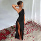 LovelyRLovely LovelyRLovely Sexy One-shoulder Backless Black / L LovelyRLovely Sexy One-shoulder Backless Split Dress