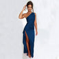 LovelyRLovely LovelyRLovely Sexy One-shoulder Backless Royal / L LovelyRLovely Sexy One-shoulder Backless Split Dress