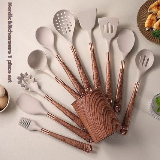 LovelyRLovely LovelyRLovely Silicone 11pcs Gold-Plated 11Piece Set LovelyRLovely Silicone 11pcs Gold-Plated Wood Kitchenware Set