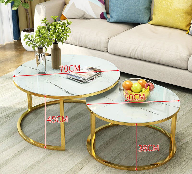 LovelyRLovely LovelyRLovely Simple Home Round Coffee T Small white black gold shelf LovelyRLovely Simple Home Round Coffee Table