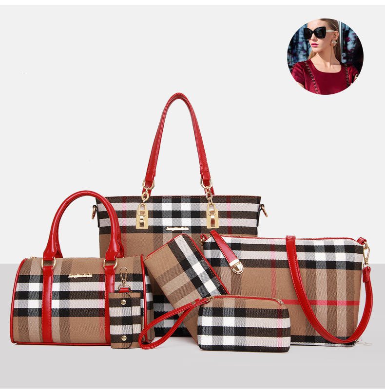 LovelyRLovely LovelyRLovely Six-piece Print Striped Po Red LovelyRLovely Six-piece Print Striped Portable Messenger Set