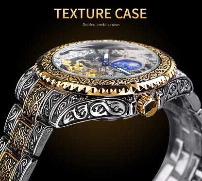 LovelyRLovely LovelyRLovely Skeleton Carved Tourbillon Yellow LovelyRLovely Skeleton Carved Tourbillon Mechanical Watch