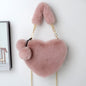 LovelyRLovely LovelyRLovely Soft Plush Heart Handbag Bean paste pink LovelyRLovely Soft Plush Heart Handbag