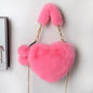 LovelyRLovely LovelyRLovely Soft Plush Heart Handbag Bright pink LovelyRLovely Soft Plush Heart Handbag