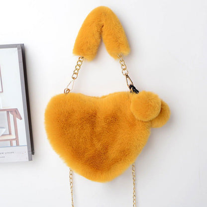 LovelyRLovely LovelyRLovely Soft Plush Heart Handbag Ginger LovelyRLovely Soft Plush Heart Handbag